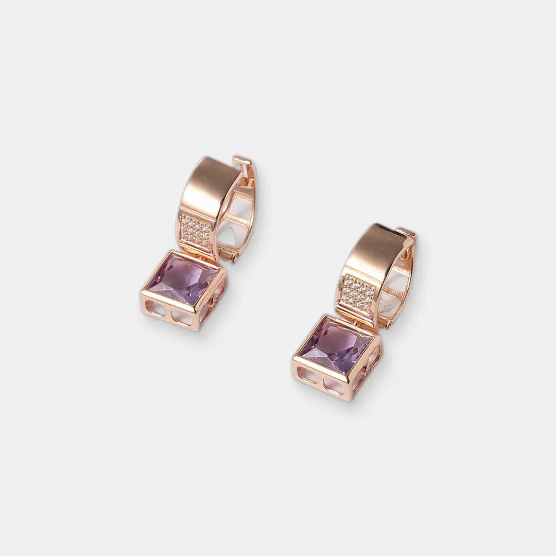 Серебряные серьги с аметистами
